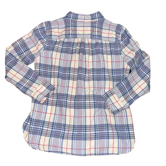 Talbots Womens Size L‎ White/Pink/Blue Plaid Button-Up Shirt - Picture 4 of 4